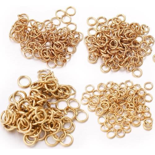 100pcs Lot 4 6 8 10mm Gold Stainless Steel Jump Rings Open Split Ring Connectors for DIY Jewelry Making Supplies Wholesale Items