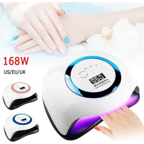 Nail Lamp 168W Newest Lampara UV Led Nails Gel Dryer Professional UV Lamp With Smart Sensor And Timer Manicure Ongles Tools