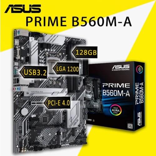 LGA 1200 Asus PRIME B560M-A Motherboard DDR4 PCI-E 4.0 M.2 SSD Support 10th/11th-Gen Intel CPU Overlocking Intel B560 Placa-mãe