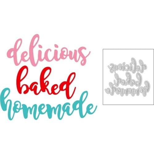 2020 New Homemade Delicious Baked English Words Metal Cutting Dies For DIY Album Greeting Card Cut Scrapbooking Making No Stamps