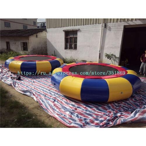 Hot selling 4 meters PVC inflatable water trampoline, inflatable air-tight trampoline, children and adults water bouncing toys