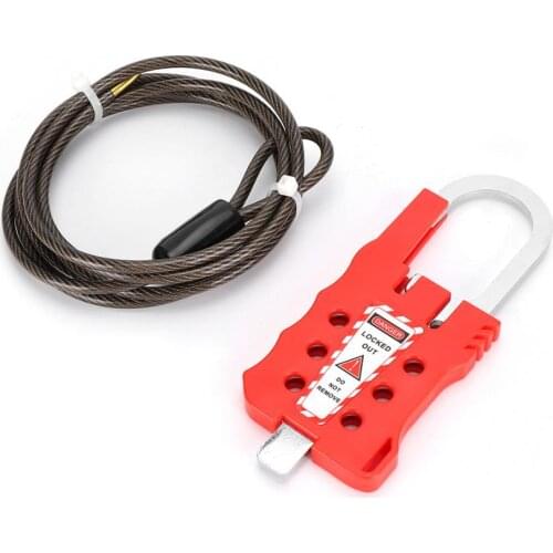 NEW Adjustable Stainless Steel Cable Lockout Industrial Equipment Safety Lock Device 0.19inx5.91ft