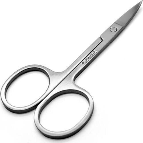 Stainless Steel Facial Hair Scissors for Men Women Nose Hair & Beard Trimming Scissors, Safety Use for Eyebrows, Eyelashes