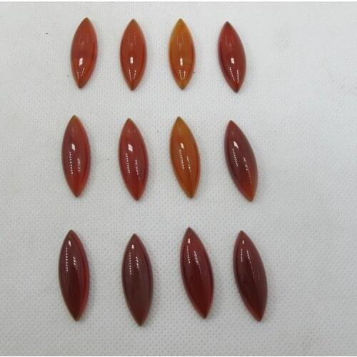 Wholesale Red Agat e Carnelian 10x30mm Marquise Gem stone Jewelry Cabochon Ring Face 5pcs/lot