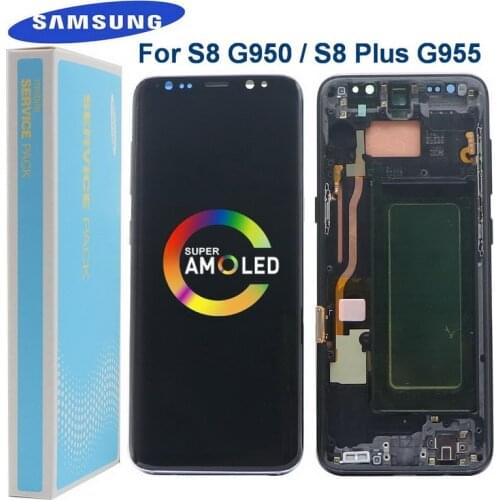 Original Super AMOLED S8 LCD For Samsung Galaxy S8 G950 G950F Display S8+ S8 Plus G955 G955FD Touch Screen Digitizer+Dead pixels