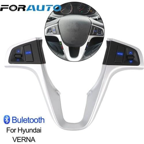 Audio Volume Music Control Switch Bluetooth Blue Backlight Steering Wheel Button For Hyundai VERNA SOLARIS Car Accessories