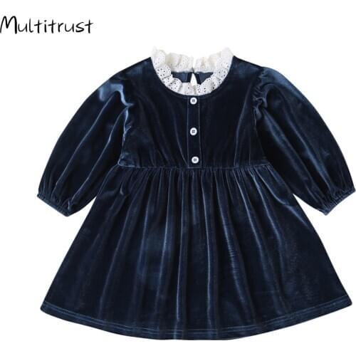 Princess Long sleeve Baby Girl Dress Newborn Infant Baby Girl Clothes Solid Golden velvet Party Dresses Baby Kid Girl clothes
