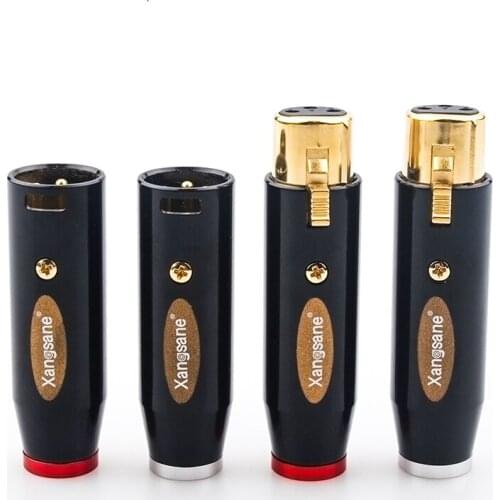 4Pcs 3 Pin Gold-plated XLR Balance HiFi Audio Adapter Plug Connector