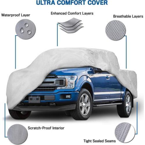 Truck Dust Cover Anti-Wind, Rain, UV Truck Protection Cover for Ford F150 Ram 1500 Chevy Silverado GMC Sierra Toyota-Tundra