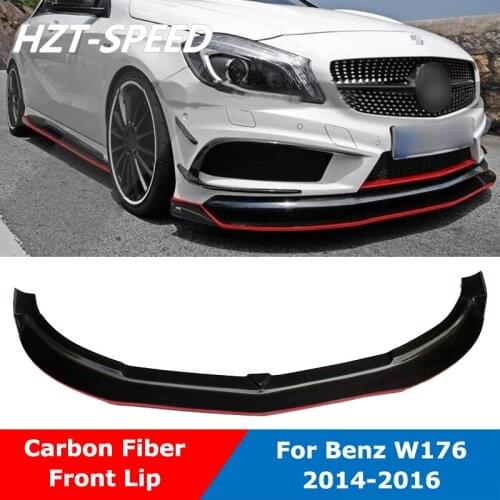 R Style Red Edge Carbon Fiber Front Bumper Spoiler Shovel Lip For Benz W176 A Class A250 A260 AMG A45 Sport Car Tuning 2014-2016