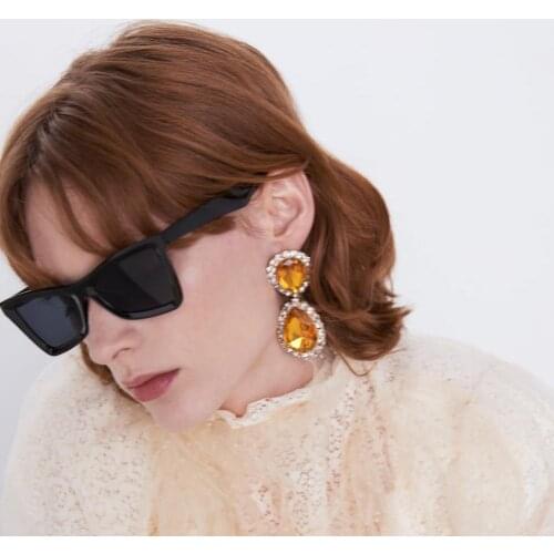 Luxury Crystal Water Drop Earrings Women New ZA Earrings Jewelry Austria Rhinestone Long Hanging Earrings For Women 2019