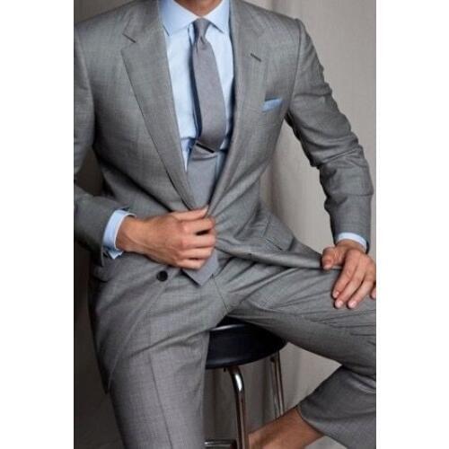 Light gray suit Notch Lapel Men Wedding Suits Prom/Formal/Bridegroom Suits/Fashion Cloth For Men/Weddding Suit For Men