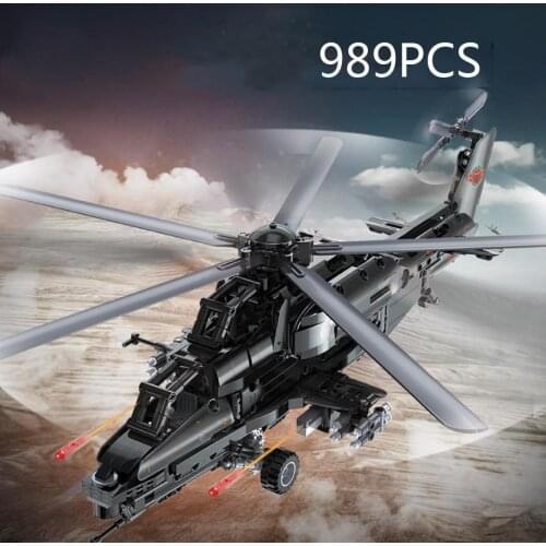 Technical Military CAIC Z-10 block radio 2.4Ghz remote control helicopters bricks Fiery Thunderbolt rc toys collection Shooting