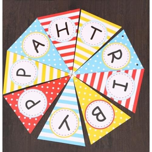 Ynaayu 1set Happy Birthday Banner Colorful Happy Birthday Hanging Garlands 13Pcs Letter String Flags Birthday Party Decoration