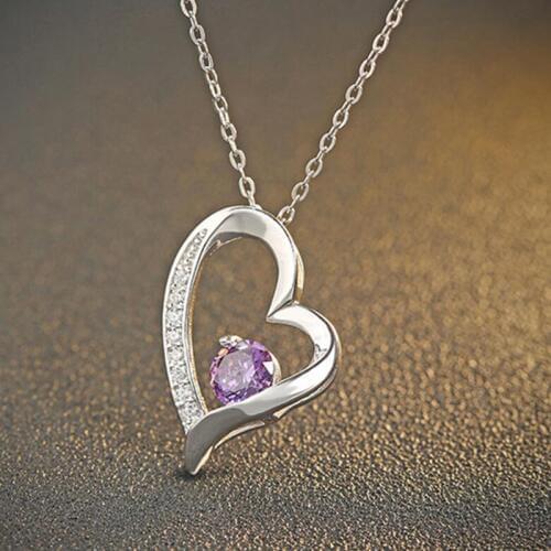 Sinya love heart Pendant charms necklace for womens girls lover with 18inch box chain in 925 sterling silver and AAA CZ stones