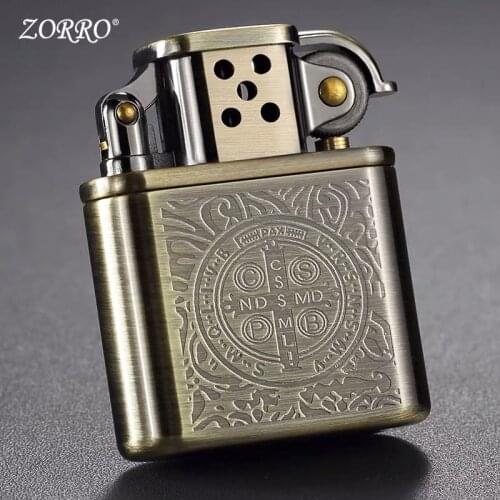 Zorro Windproof Vintage Pure Copper Lighter Constantine grain Send Boyfriend Kerosene Lighter