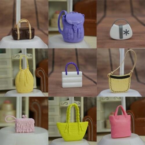 10PCS/LOT Assorted Fashion 1/6 Dolls Bag for Barbies, Blyth, Pullip Doll Handbag Clothes Accessories Toy
