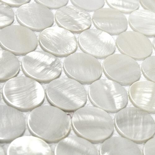 20mm round pure white natural mother of pearl shell mosaic tiles for bathroom wall kitchen shower backsplash
