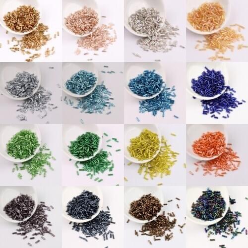 300Pcs Size 2x6mm Glass Twist Bugles Spacer Seedbeads Tube Leptospira Beads For Jewelry Making DIY Garments Sewing Accessories