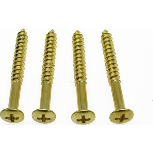 4x Electric Guitar Neck Plate Neckplate Screws fits ST TL Gold