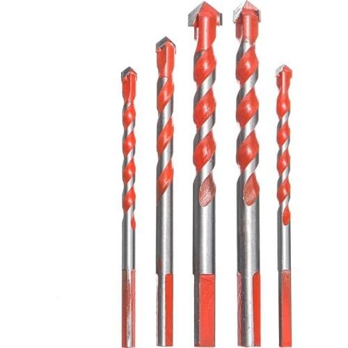 5pcs Ceramic Glass Punching Hole Drill Bit HSS Carbide Triangle Drill Bits Set Hole Opener W Slot For Power Drill 6/8/10/12mm