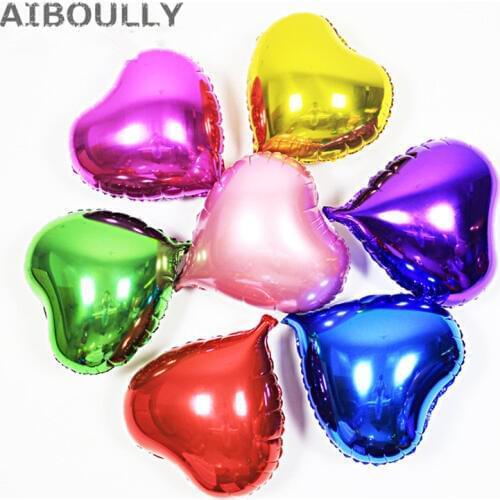 50pcs/lot 5inch Mini Foil Heart Balloon Birthday Christmas New Year Party Wedding Decoration Supplies Balloon kids gifts