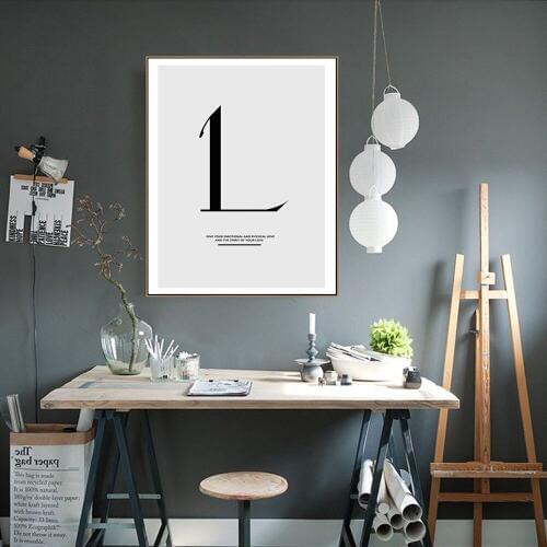 Abstract Letter "L" Means Love Canvas Print Painting Nordic Style Poster Wall Art Picture For Home Decoration Unframed LZ821