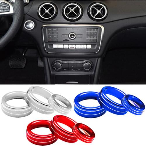 Car Styling Air Conditioning Volume Knob Decoration Cover Sticker Fit For Mercedes Benz A B C E Class GLK GLA CLA GLE ML GL AMG