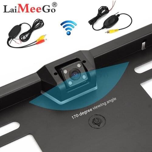 Wireless Rear View Camera European Car License Plate Frame Auto Reverse Rear View Backup Camera Universal CCD IR Night Vision