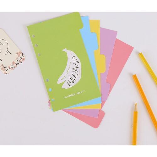 Creative color A5 every page Notebook 6 hole loose-leaf refills Summer fruit stream every other page