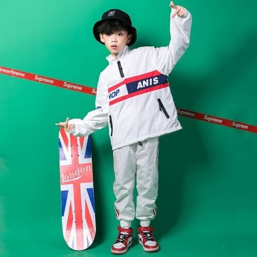 Kid Hip Hop Clothing Jazz Dance Costume Running Jacket Coat Tops Jogger Pants for Girls Boys Ballroom Dancing Clothes Streetwear