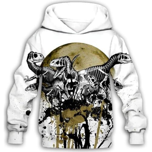 Kids Baby Boy Girl Toddlers anime dinosaur print 3d Hoodies Cartoon Tracksuit Children wear Set Cute Sweatshirts -5