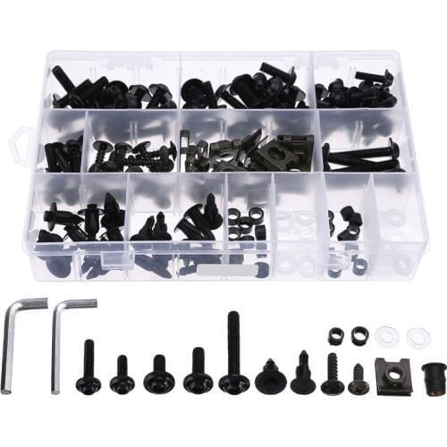 For Honda 198pcs Black Fairing Screws Terminals Bolts Clips M5 M6 Screw Set Support CB1100 CB300F CB500X CBR125R CBR600F MAYITR