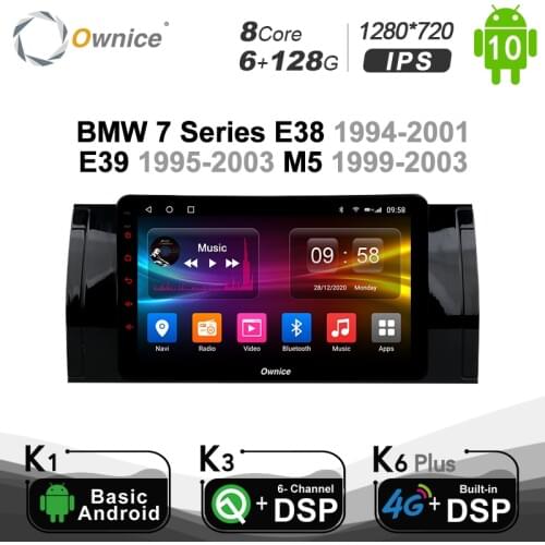 6+128G Ownice 8 Core Android 10.0 DSP SPDIF DVD Player for BMW 7 Series E38 1994 - 2001 E39 1995 - 2003 M5 1999 - 2003 GPS BT5.0