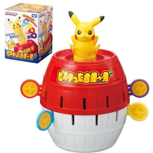 Takara Tomy Pokemon Kids Toys Anime Figures Party Tricky Barrel Table Game Pikachu Action Figures Collections Model Dolls Gifts