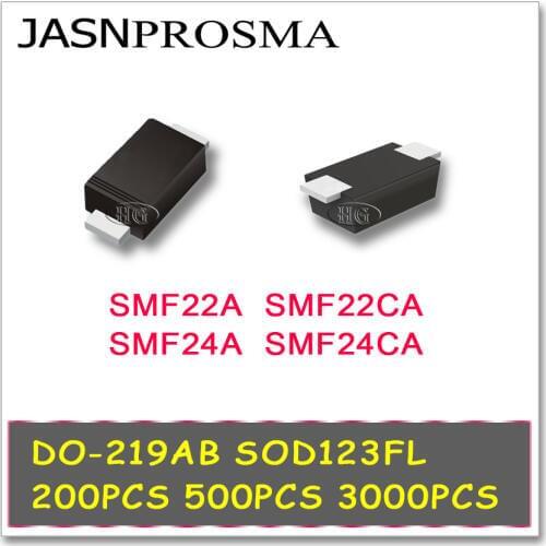 JASNPROSMA 200PCS 500PCS 3000PCS SOD123FL DO-219AB SMF22A SMF22CA SMF24A SMF24CA 1206 SMD TVS SMF