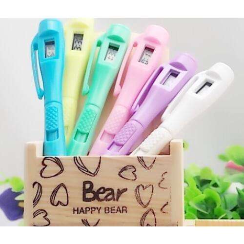 Creative digital watch Test pen electronic Clock Ballpoint pen Student Test Pen