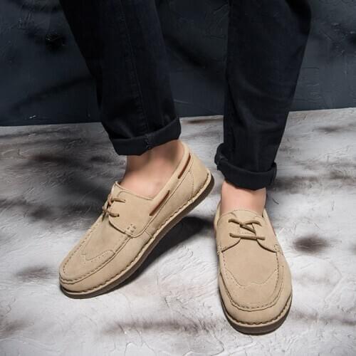 Fashion mens shoes 2019 spring and autumn brand business suede soft and comfortable lightweight simple comfortable loafers