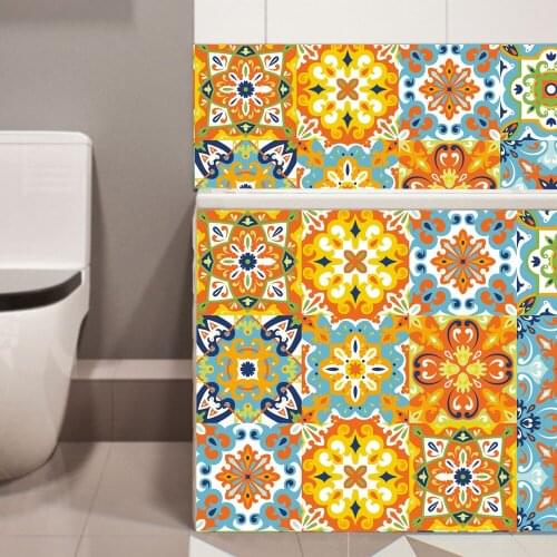 ET115 Mosaic tile sticker 20pcs*10cm*10cm antique tile self adhesive ceramic tile sticker waterproof removable PVC wall sticker