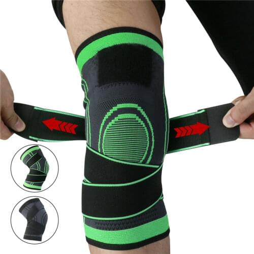 1PC Sports Kneepad Men Pressurized Elastic Knee Pads Support Fitness Gear Basketball Volleyball Brace Protector