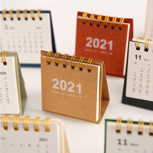 2021 Desktop Calendar INS Style Mini Simple Black White Table Planner Monthly Yearly Agenda School Office Desk Calendar Memo