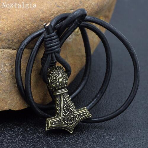 Nostalgia Raven Mjolnir Thor Hammer Viking Amulet Scandinavian Minimalist Jewelry Men Nordic Bracelet Bangles For Women