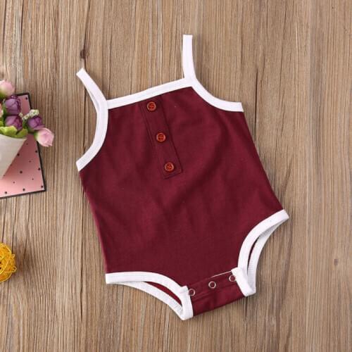 2020 New Fashion Newborn Infant Baby Bodysuit Girl Boy Sleeveless Girls Sling Bodysuit Clothes Summer Baby Outfit Size 0-24M