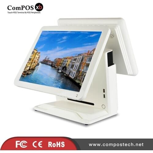 PC computer POS Hardware resistive touch screen 15 inch pos terminal dual screen supermarket cash register