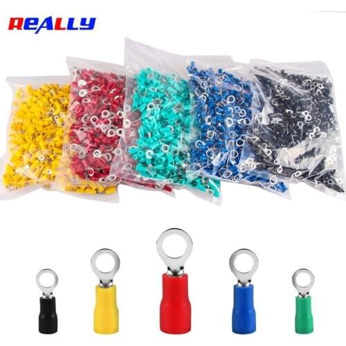 REALLY RV1.25/2/3.5/5.5 1000PCS/Pack Spade Insulated Wire Connector Electrical Crimp Terminal RV1.25-5.5 Cable Wire Connector