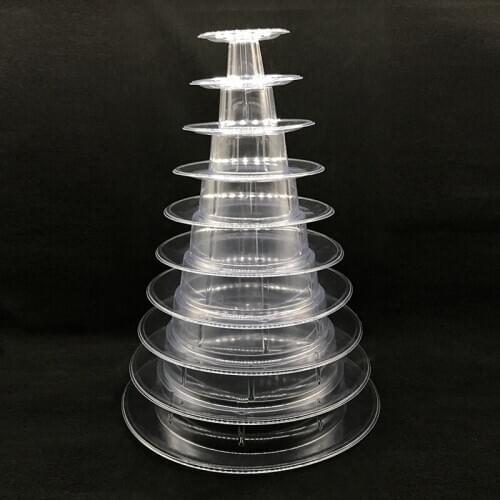 Cupcake Stand Macaron Tower 10-layer Stand Food Display/Cake Stand Wedding Decoration Birthday Party Favor Round Cake Stand PVC