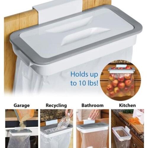 Kitchen Garbage Cupboard Door Back Hanging BagCabinet Door Organizer Towel Holders Trash Bag Hanger Storage Shelf Room Accessory