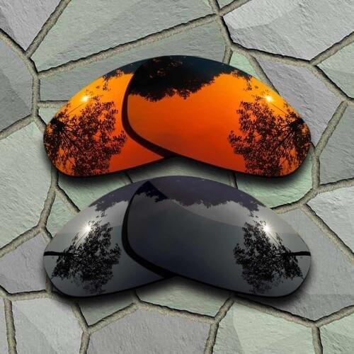 Grey Black&Red Orange Sunglasses Polarized Replacement Lenses for Oakley Juliet