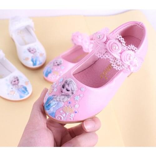 Snow princess casual shoes for girls, Disney theme, Elsa, in leather, with pearls, soft, cartoon, new collection,2021