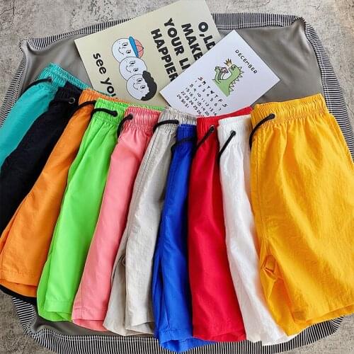 Men casual shorts solid color ten colors men shorts quick-drying beach pants fashion mid-waist drawstring men board shorts